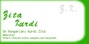 zita kurdi business card